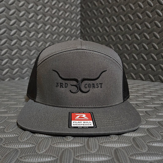 Charcoal Richardson 168 Horns Snapback Hat
