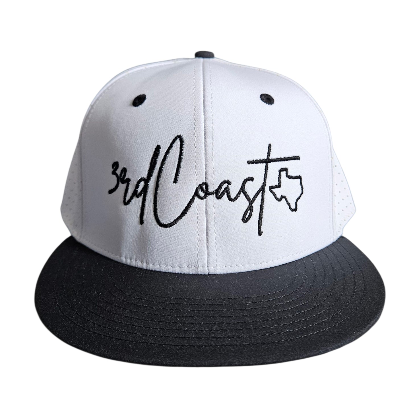 White and Black Fitted Hat