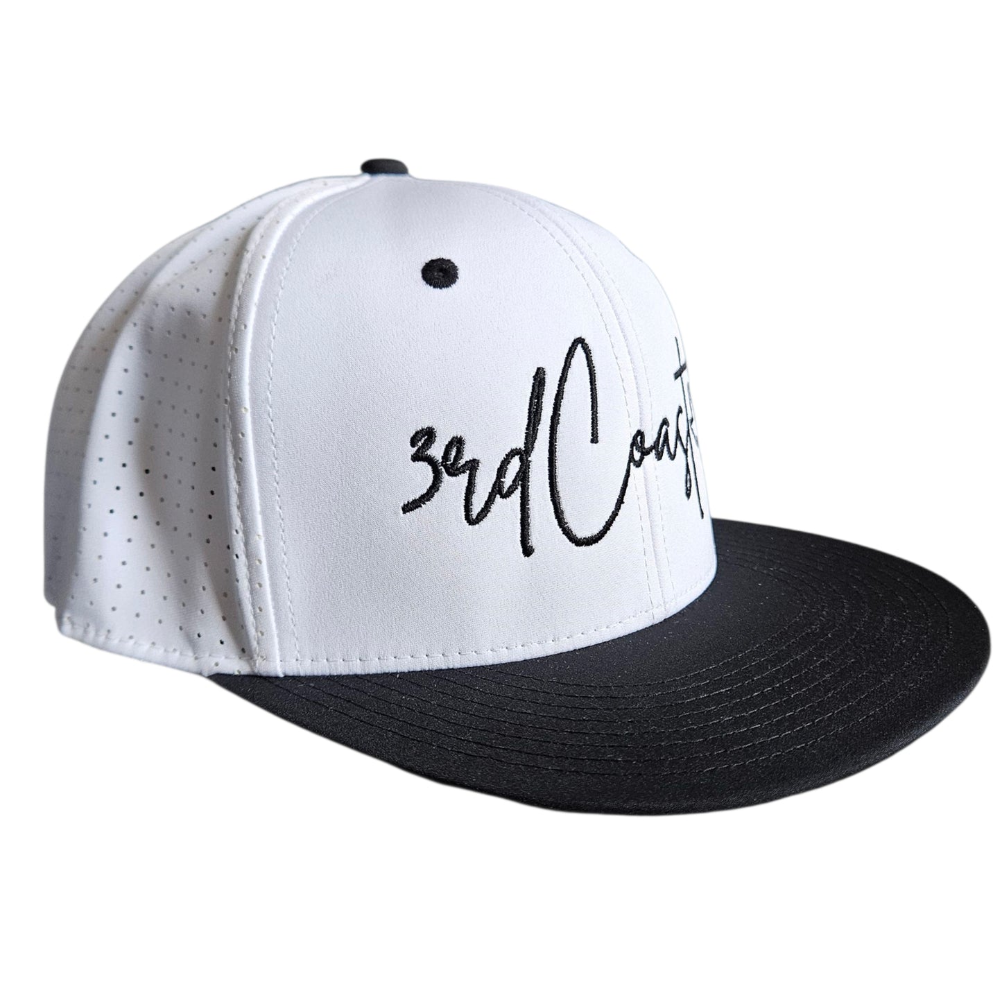 White and Black Fitted Hat