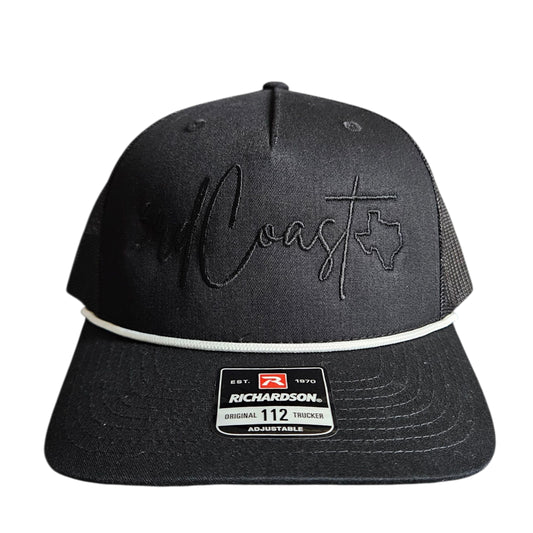 Black Richardson 112 Rope Snapback Hat