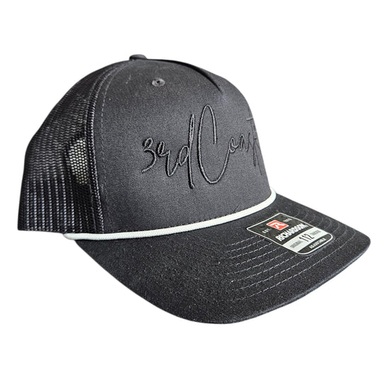 Black Richardson 112 Rope Snapback Hat