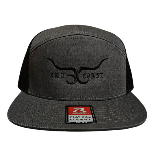 Charcoal Richardson 168 Horns Snapback Hat