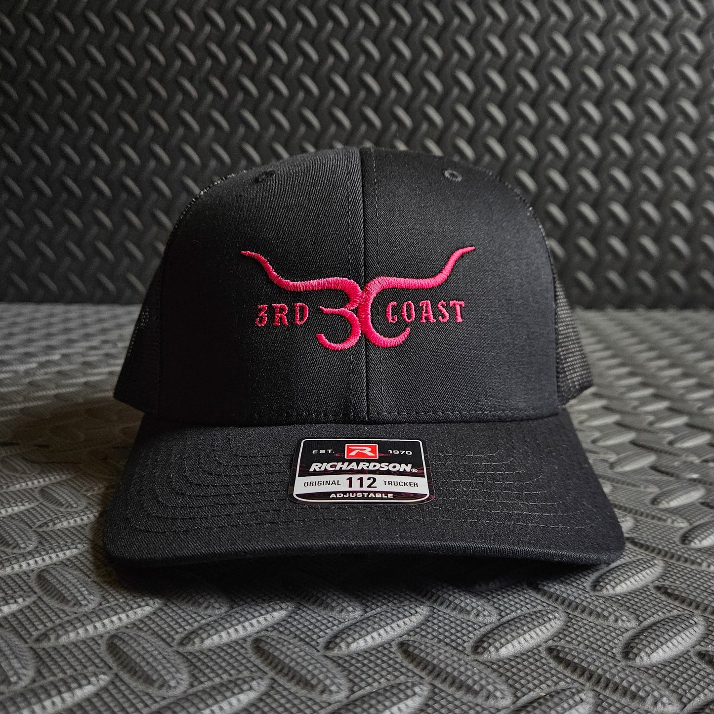 Black Hot Pink Horns Richardson 112 Snapback Hat
