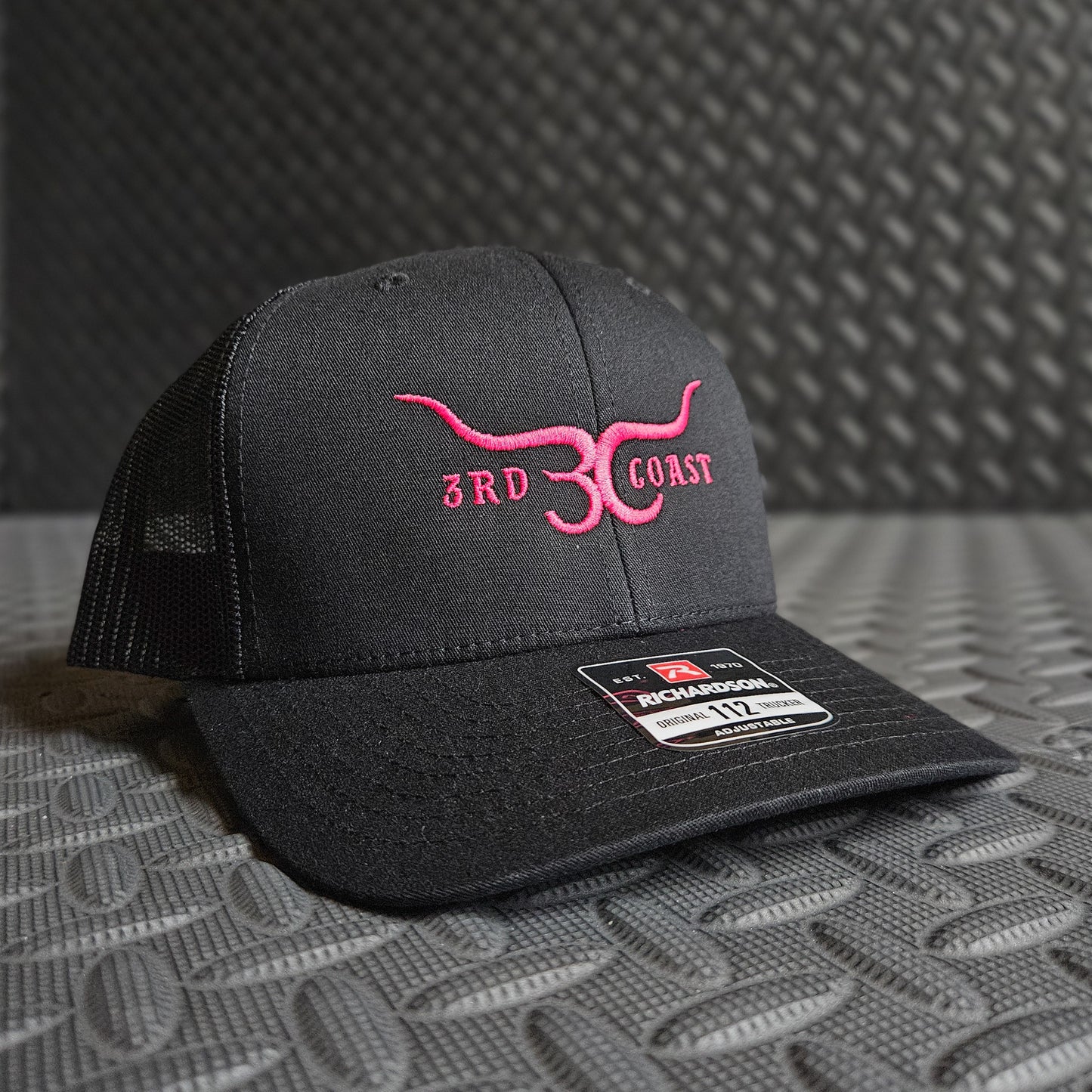 Black Hot Pink Horns Richardson 112 Snapback Hat