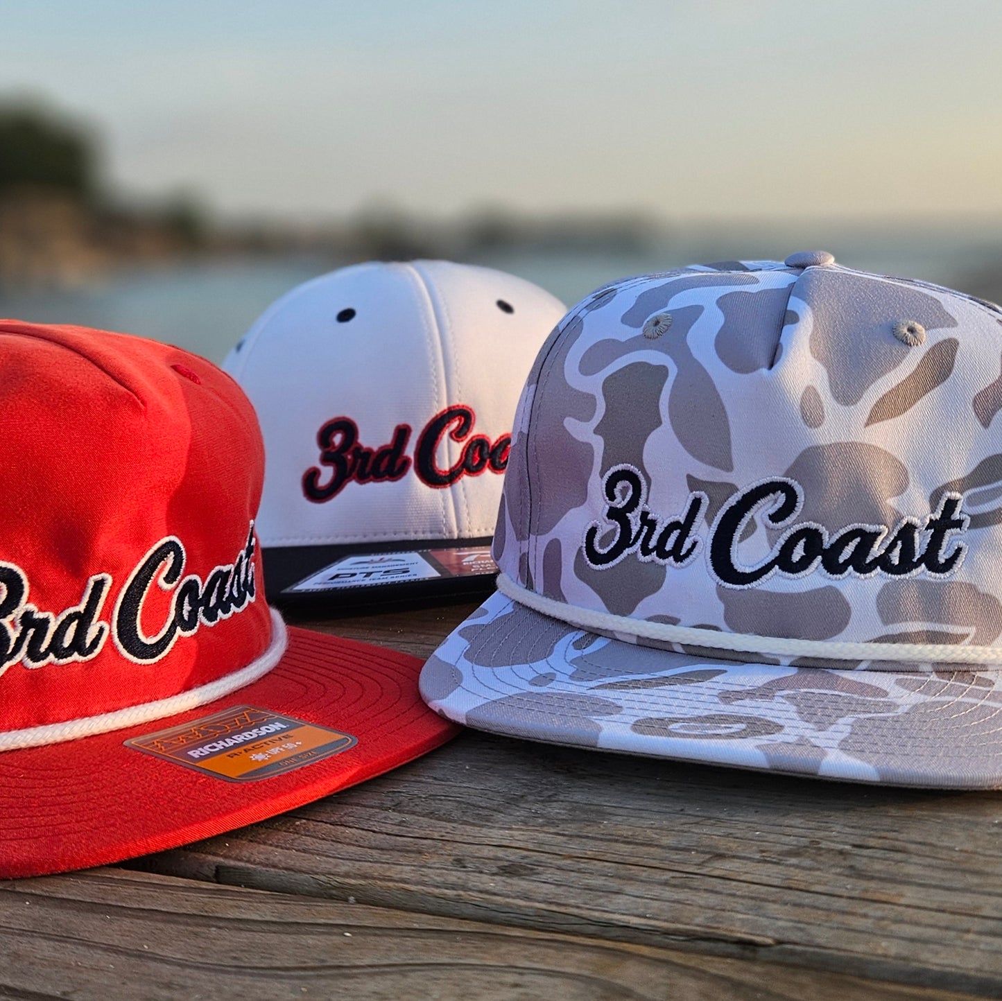 Red 3rd Coast TX Flag Richardson 256 Rope Snapback Hat