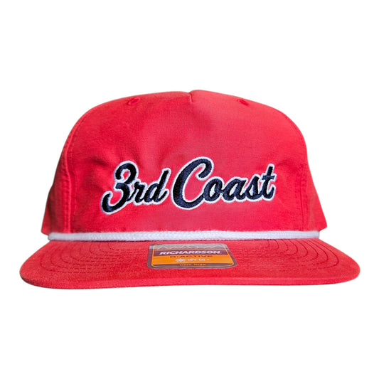 Red 3rd Coast TX Flag Richardson 256 Rope Snapback Hat