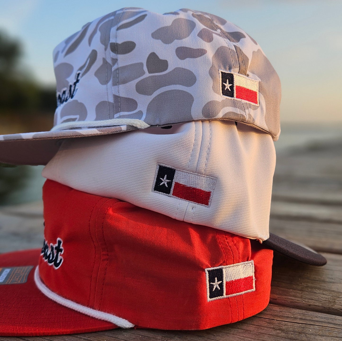 Red 3rd Coast TX Flag Richardson 256 Rope Snapback Hat