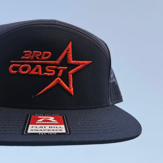 Navy Richardson 168 With Orange Star Snapback Hat